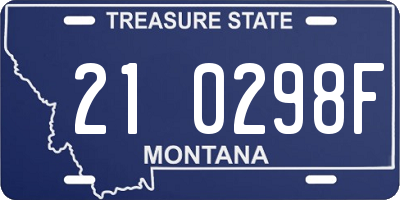 MT license plate 210298F