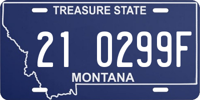 MT license plate 210299F