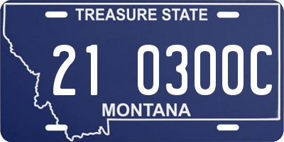 MT license plate 210300C