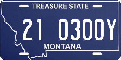MT license plate 210300Y