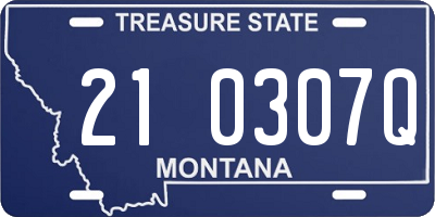 MT license plate 210307Q