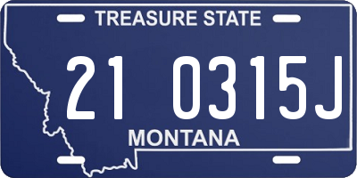 MT license plate 210315J