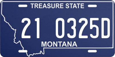 MT license plate 210325D