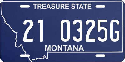 MT license plate 210325G