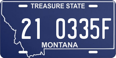 MT license plate 210335F