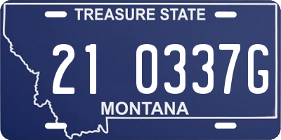 MT license plate 210337G