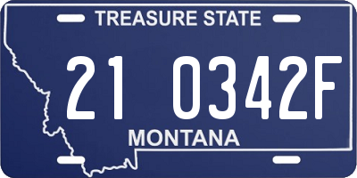 MT license plate 210342F