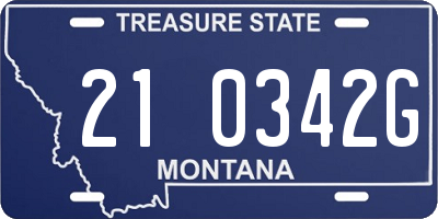 MT license plate 210342G