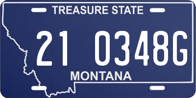 MT license plate 210348G