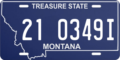 MT license plate 210349I