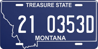 MT license plate 210353D