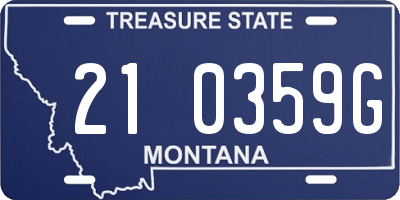 MT license plate 210359G