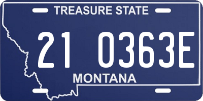 MT license plate 210363E