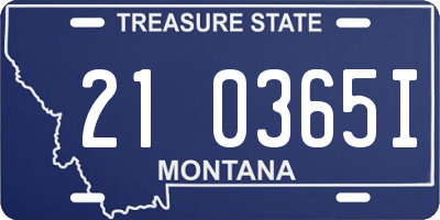 MT license plate 210365I
