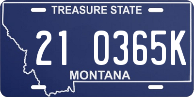 MT license plate 210365K