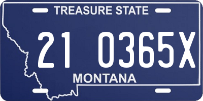 MT license plate 210365X