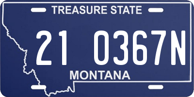 MT license plate 210367N