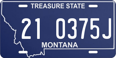MT license plate 210375J