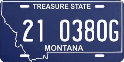 MT license plate 210380G