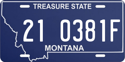 MT license plate 210381F