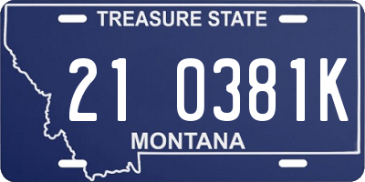 MT license plate 210381K