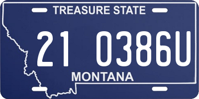 MT license plate 210386U