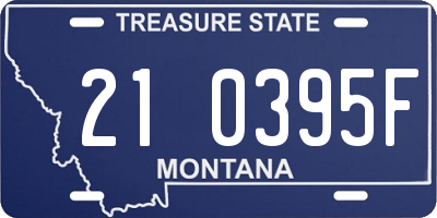 MT license plate 210395F