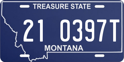 MT license plate 210397T