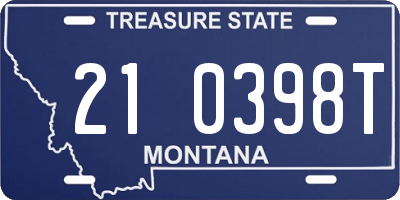 MT license plate 210398T