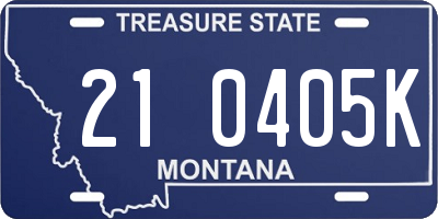 MT license plate 210405K