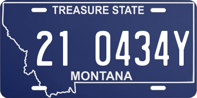 MT license plate 210434Y
