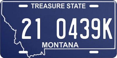 MT license plate 210439K