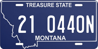 MT license plate 210440N