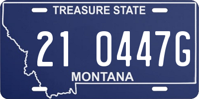 MT license plate 210447G
