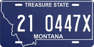 MT license plate 210447X