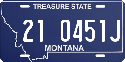 MT license plate 210451J