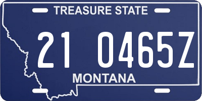 MT license plate 210465Z