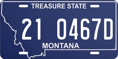 MT license plate 210467D