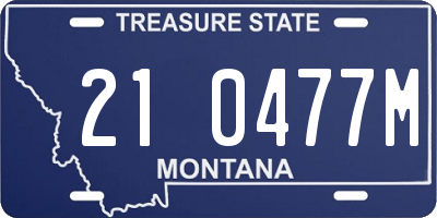 MT license plate 210477M