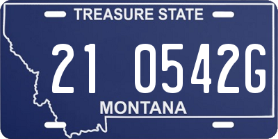 MT license plate 210542G