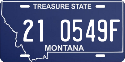 MT license plate 210549F