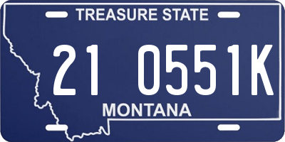 MT license plate 210551K