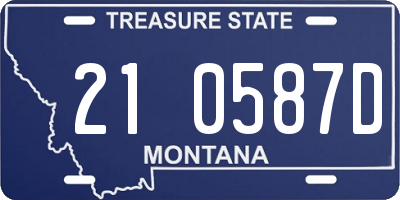 MT license plate 210587D