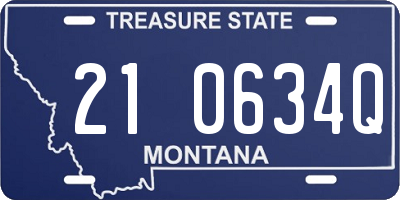 MT license plate 210634Q