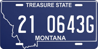 MT license plate 210643G