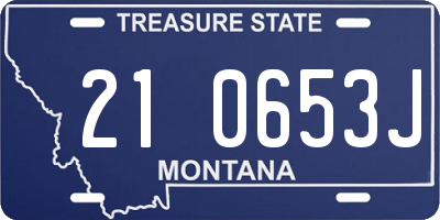MT license plate 210653J
