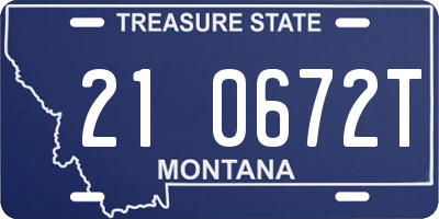 MT license plate 210672T