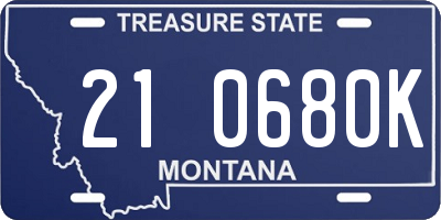 MT license plate 210680K