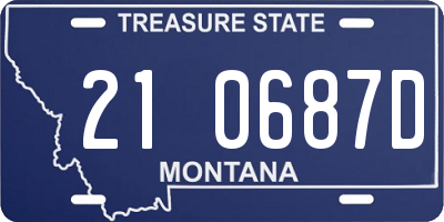 MT license plate 210687D