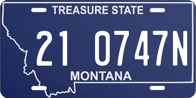 MT license plate 210747N